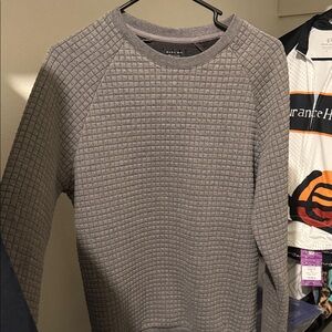 Zara Gray Textured Crew Neck Sweater